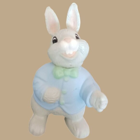 Vtg mini Easter Bunnies Figurines & Decorations Set 10pcs  Pastel Colors - Picture 6 of 10